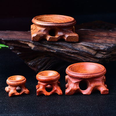 婉晶木质底座水晶球底托摆件