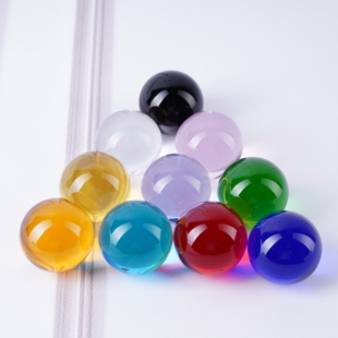 弹珠彩色玻璃珠子儿童装饰摆件透明红白黄蓝绿紫粉黑色实心水晶球