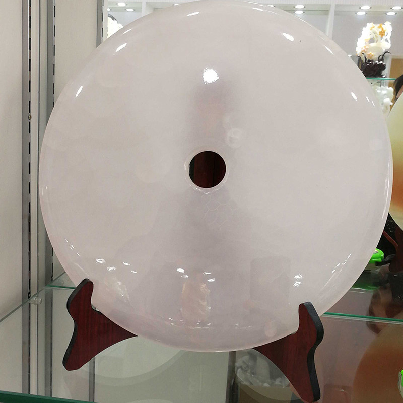 天然玉石平安扣摆件圆盘玉盘客厅玄关酒柜装饰品乔迁新居礼品高档