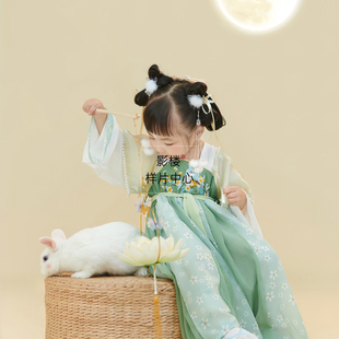 汉服古装兔子月亮团扇莲花灯中秋儿童艺术照客照样片下载s905