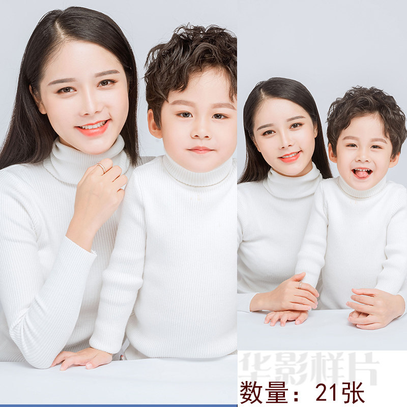 亲子写真样片室内纯色高端亲子艺术照放大样片样版p104