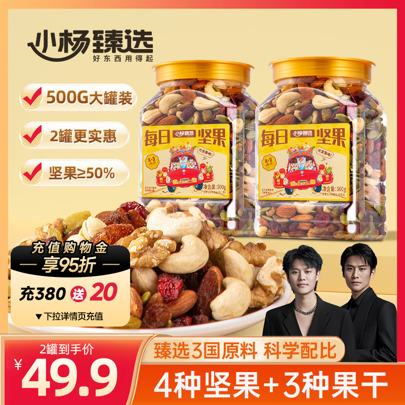 小杨臻选每日坚果混合干果仁罐装坚果零食大小杨哥官方旗舰店品牌