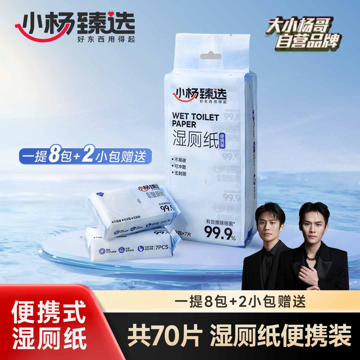 小杨臻选便携式湿厕纸10包