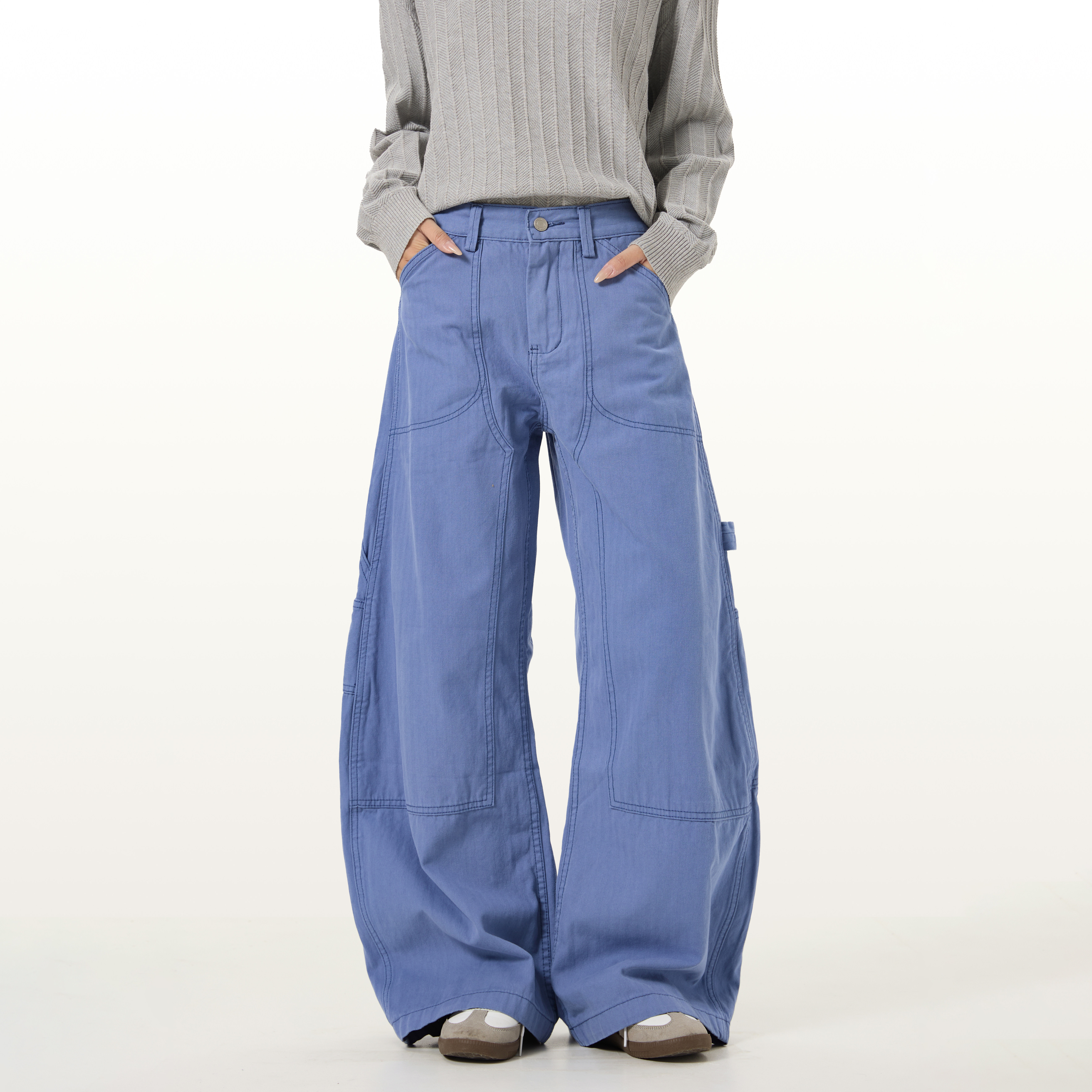 Easepure美式复古水洗做旧工装裤男女宽松直筒阔腿休闲baggy裤子,男装,休闲裤,淘宝优惠券,粉丝福利购,淘宝优惠卷