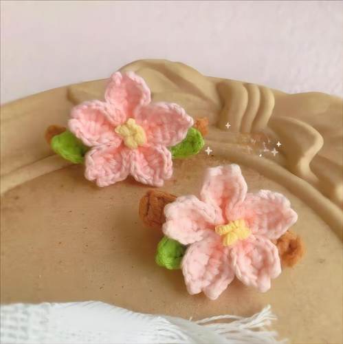 编织桃花发夹DIY材料包