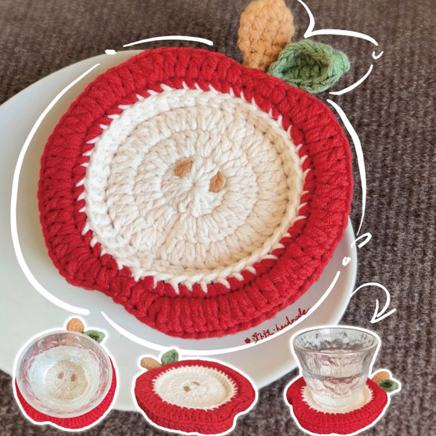 3D苹果杯垫手工DIY礼物材料包