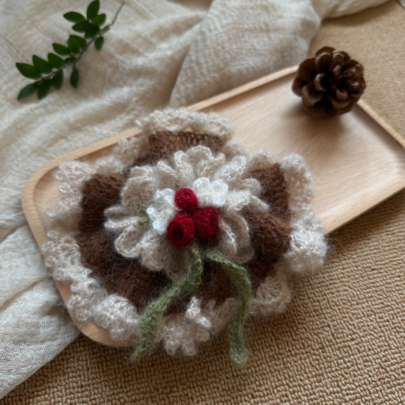 手工钩织毛线编织复古发圈头饰diy材料包自制送朋友闺蜜礼物,服饰配件/皮带/帽子/围巾,DIY编织材料包,淘宝优惠券,粉丝福利购,淘宝优惠卷