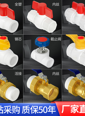 正品 ppr水管配件接头阀门全塑球阀阀门开关截止阀活接4分6分管件