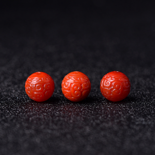 天然南红玛瑙散珠回纹珠单颗diy手工串珠文玩佛珠手链饰品配件