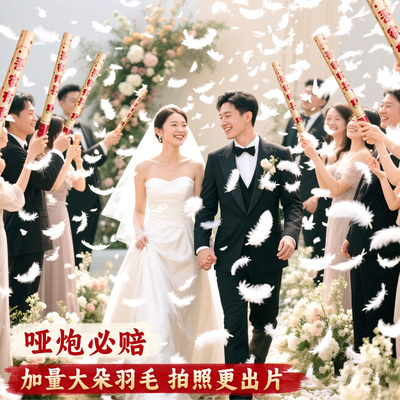 【加绒量100%】结婚羽毛礼炮