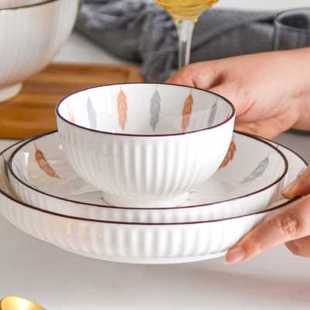 陶瓷碗家用2021新款 吃饭面汤碗 釉下彩健康加厚餐具可微波简约时尚