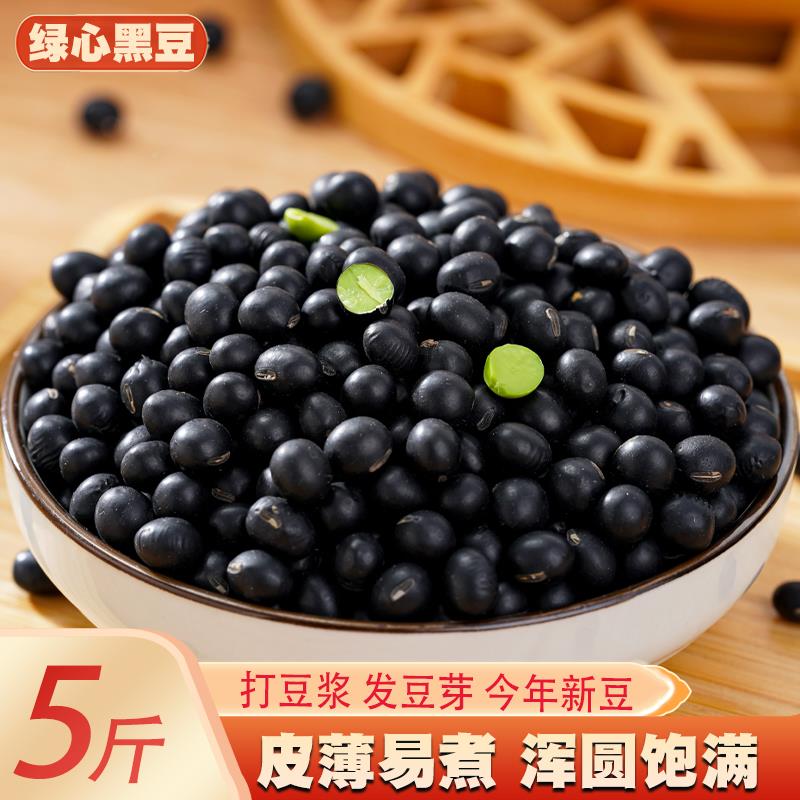 绿芯黑豆5斤新货 农家绿心小黑豆青仁乌豆打豆浆发豆芽五谷杂粮