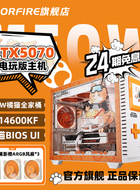 【24期免息】MEOW橘影橙RTX 5070酷睿U7 265KF电脑主机游戏整机14600kf台式机七彩虹5070ti橘猫diy组装机