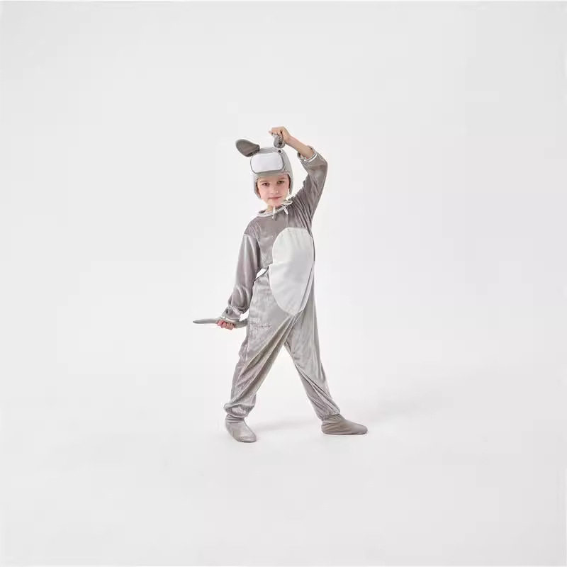 儿童动物万圣节儿童毛驴动物幼儿小毛驴游戏服装 野驴表演服懒驴