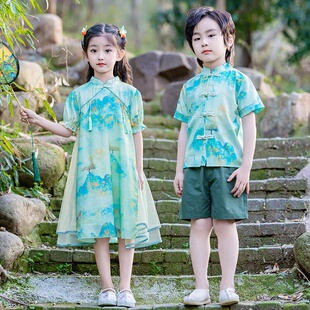 六一儿童古筝演出服小学生朗诵大合唱团表演服男女中国风国学