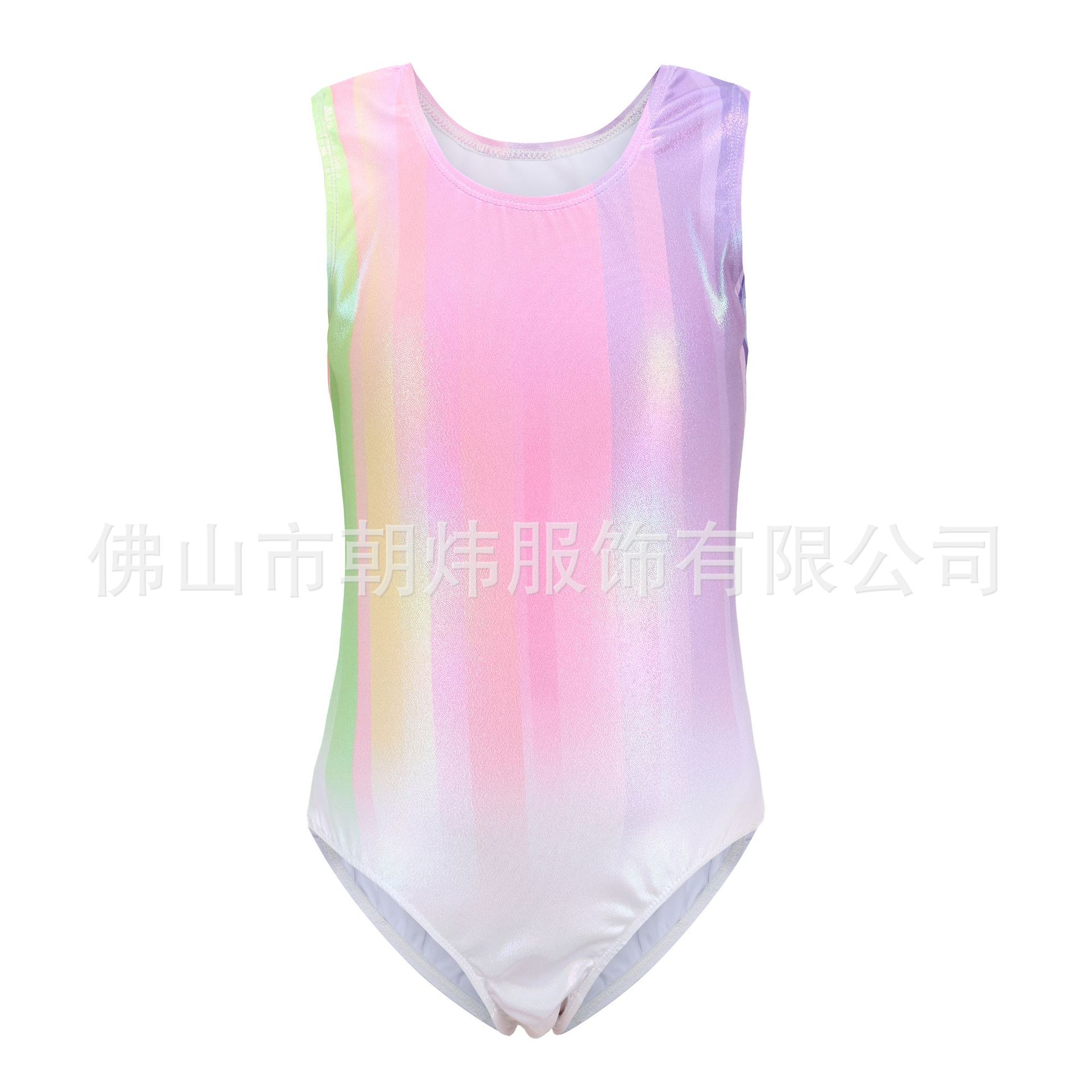 专业儿童体操服烫金体操服儿童舞蹈服表演服紧身衣儿童练功服
