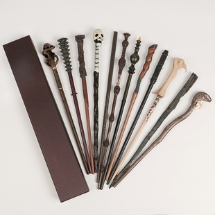 哈利魔法棒树脂金属芯赫敏斯内普魔杖魔术道具万圣节咖色盒包装