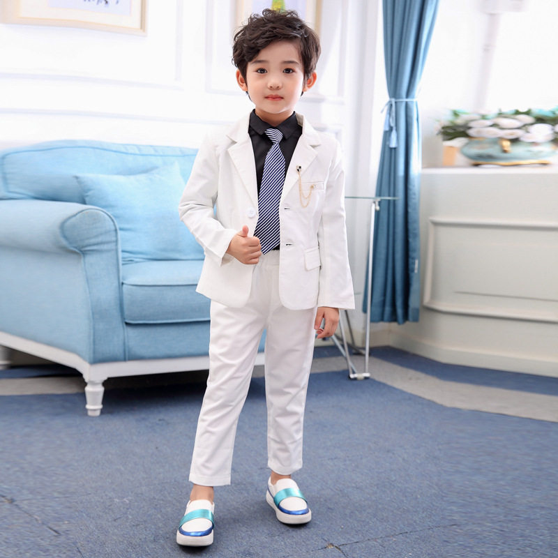 儿童小西装长袖外套礼服2024秋新款男童西装套装学生主持人表演服