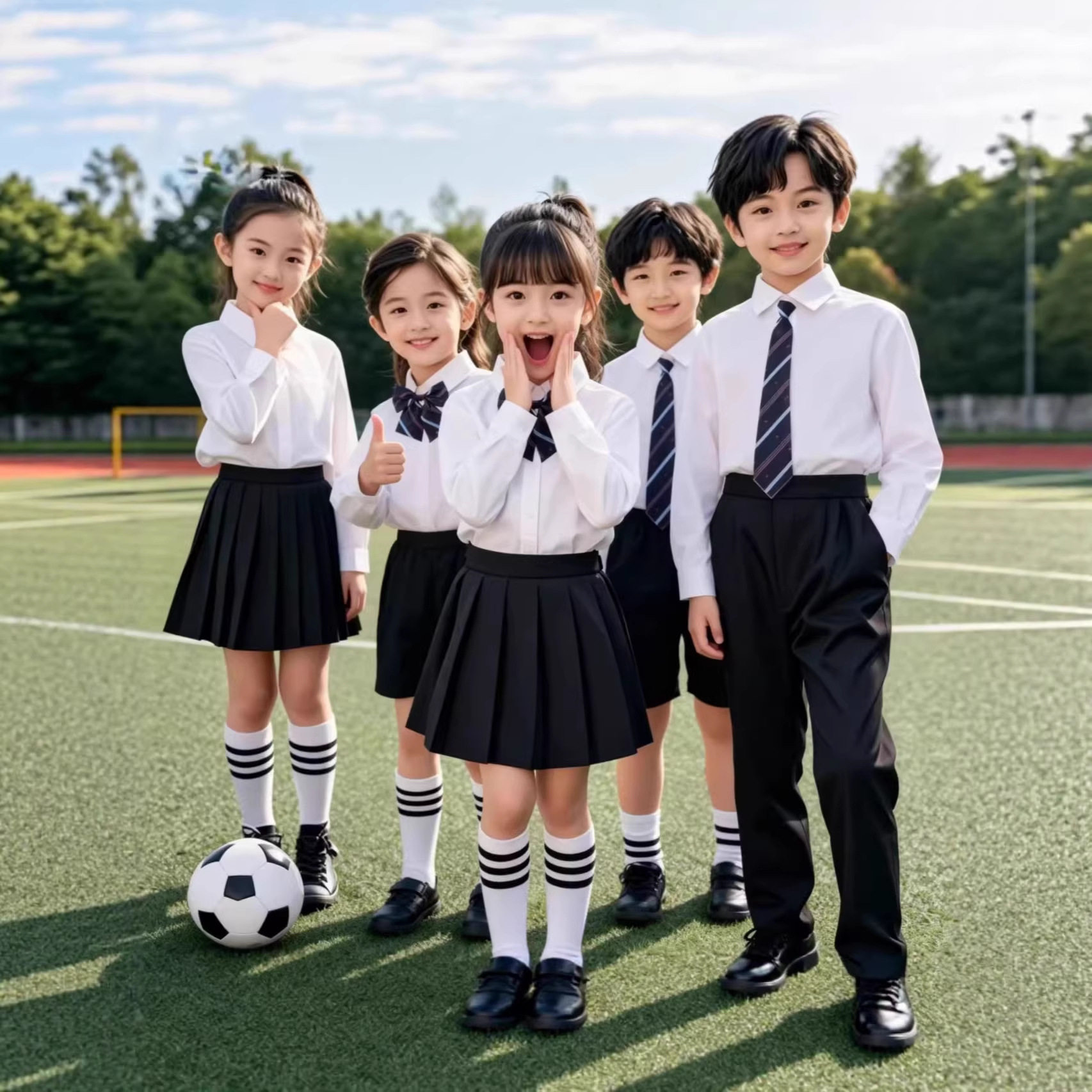 儿童合唱表演服小学生拉拉队舞蹈服幼儿园爱国朗诵表演毕业照班服