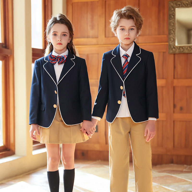 小学生校服春秋新品幼儿园园服儿童学院风初中生西服套装班服批发