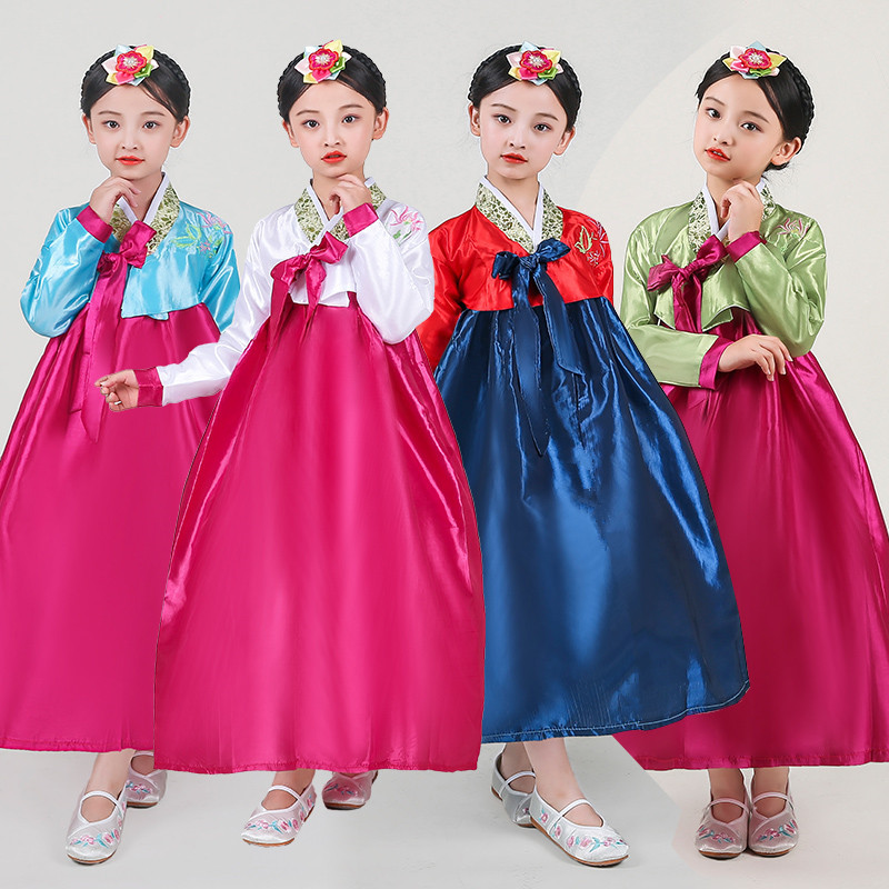 女童韩服六一新款韩国传统朝鲜少数民族舞台儿童表演出舞蹈服套装