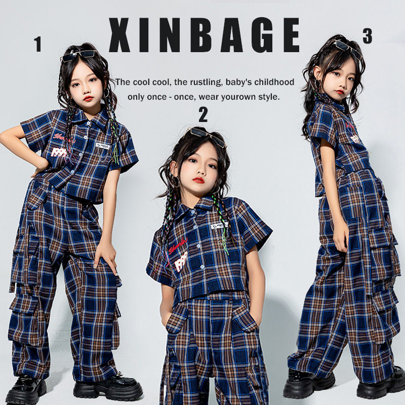 儿童街舞潮服嘻哈hiphop童装潮牌帅气男女童架子鼓表演套装演出服