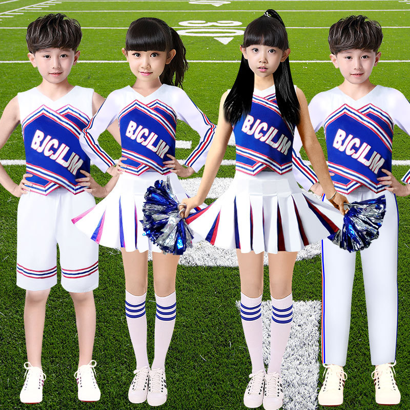 夏季新款足球宝贝啦啦队服装演出服成人款儿童款表演服健美操服装
