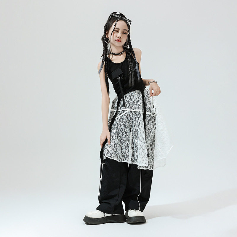 女童爵士舞服装潮酷时髦模特走秀街舞潮服儿童演出服舞蹈服表演服