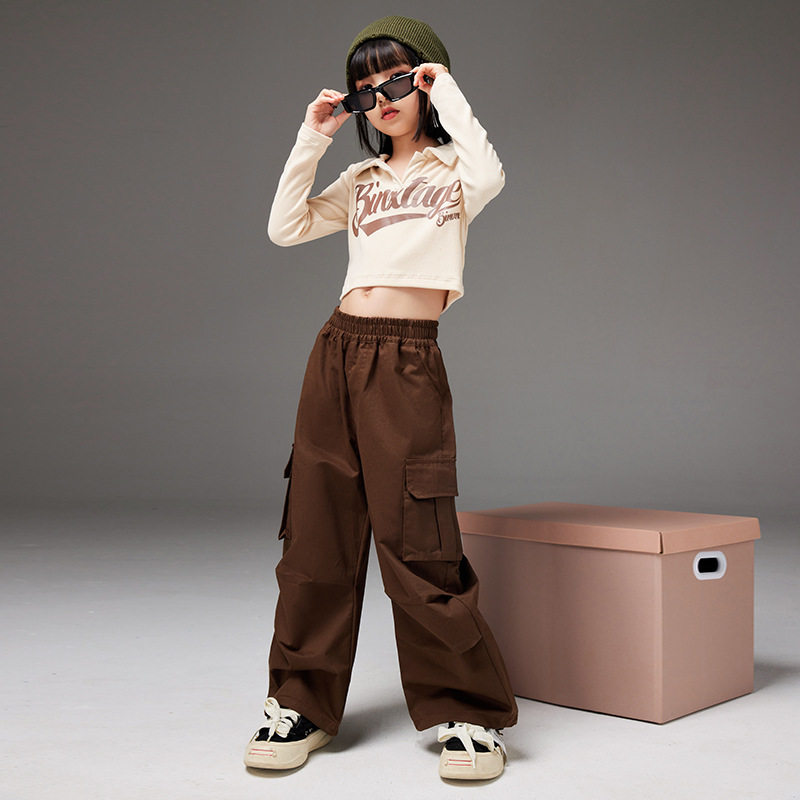 女童爵士舞服装儿童演出服jazz女孩时髦走秀表演练功服少儿街舞潮