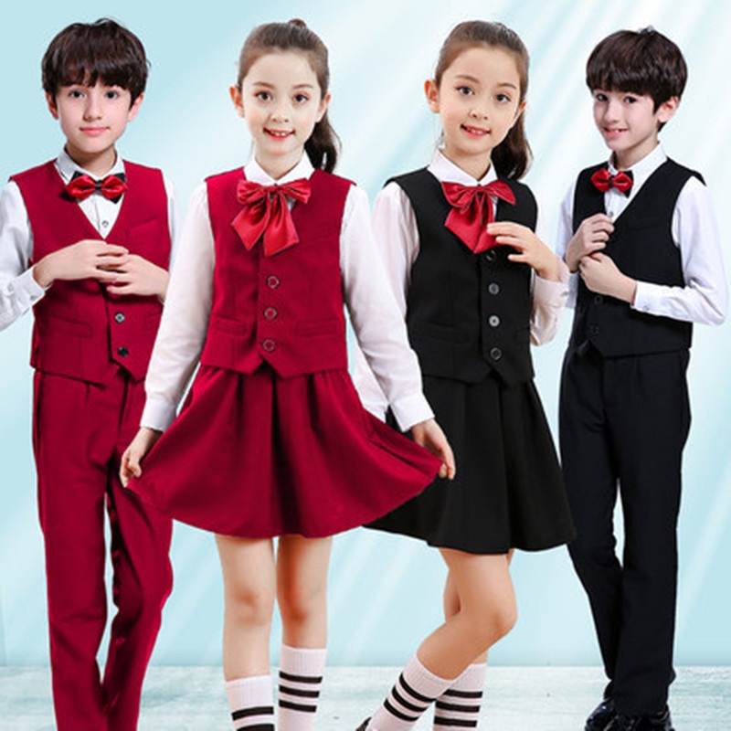 元旦儿童演出服合唱服男女合唱团服装中小学生诗歌朗诵表演服套装