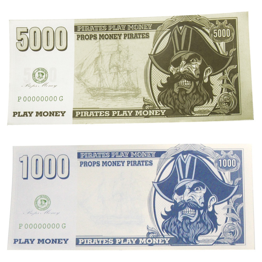 万圣节加勒比海盗寻宝藏假纸币代游戏钱币筹码活动抽奖道具装饰