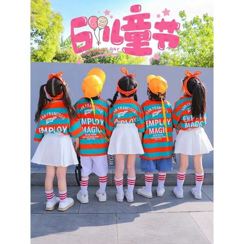 六一儿童演出服女童爵士舞蹈服小学啦啦队服装街舞舞蹈服嘻哈