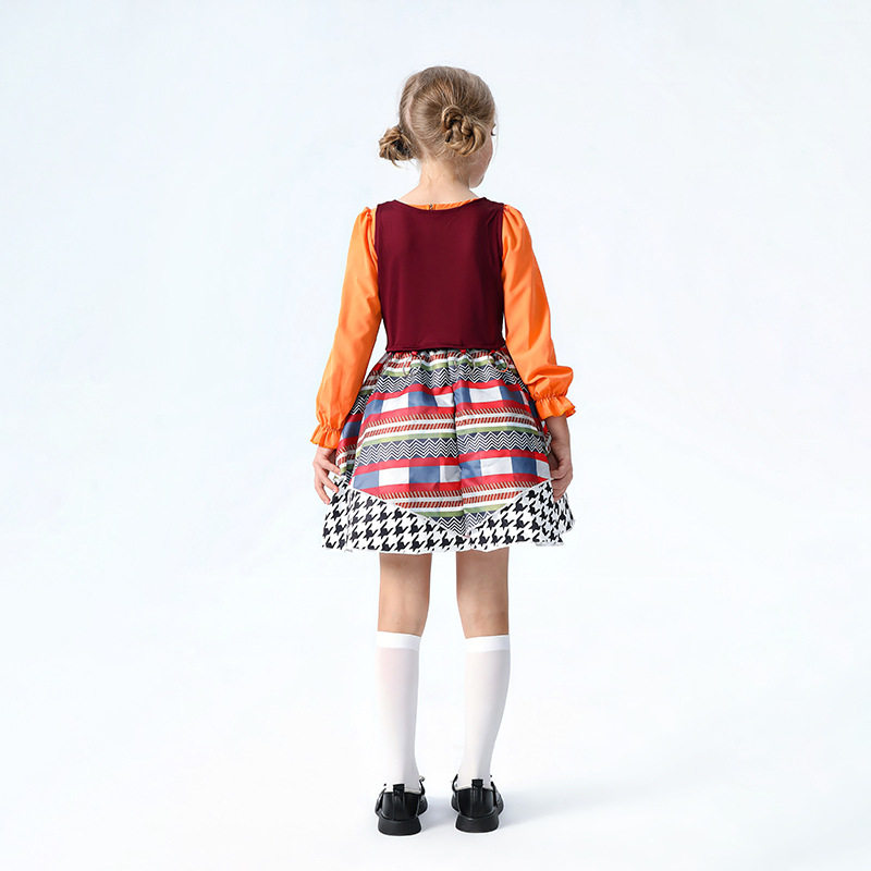 女巫也疯狂2万圣节儿童服装表演服中世纪小红帽披肩斗篷连衣裙cos