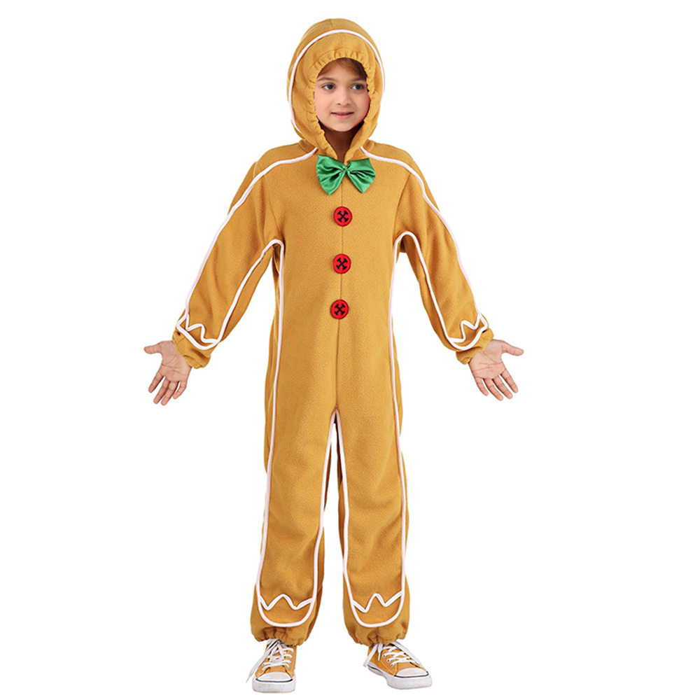 儿童姜饼人演出服 小学生煎饼侠表演服 幼儿卡通动物舞台造型服装
