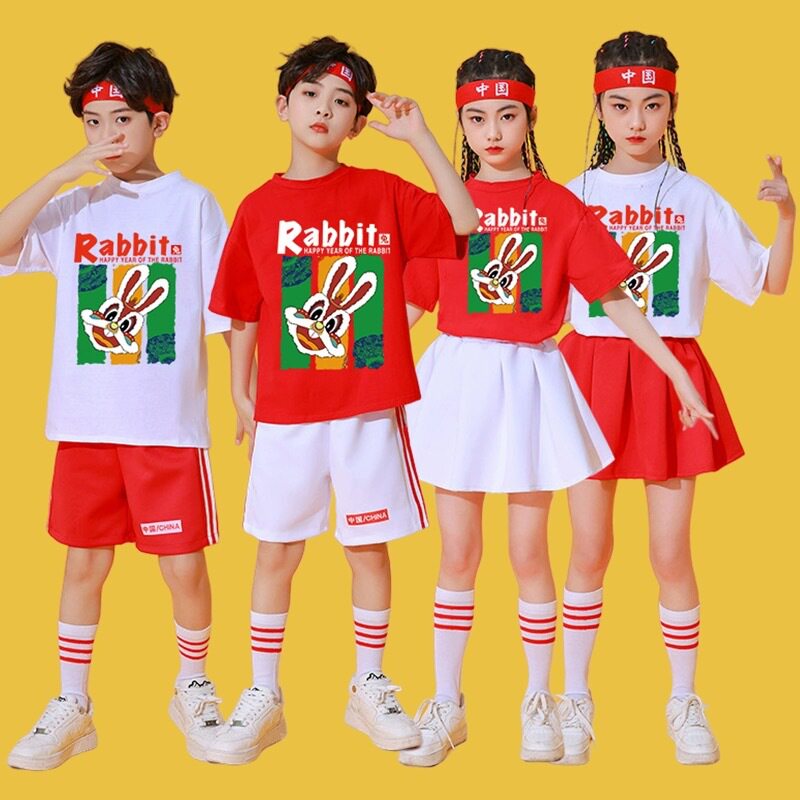 儿童啦啦队运动会班服国潮爵士幼儿园表演服中小学生集体演出服新