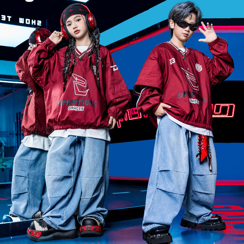 儿童潮服套装少儿街舞演出服hiphop男童架子鼓走秀女童爵士表演服