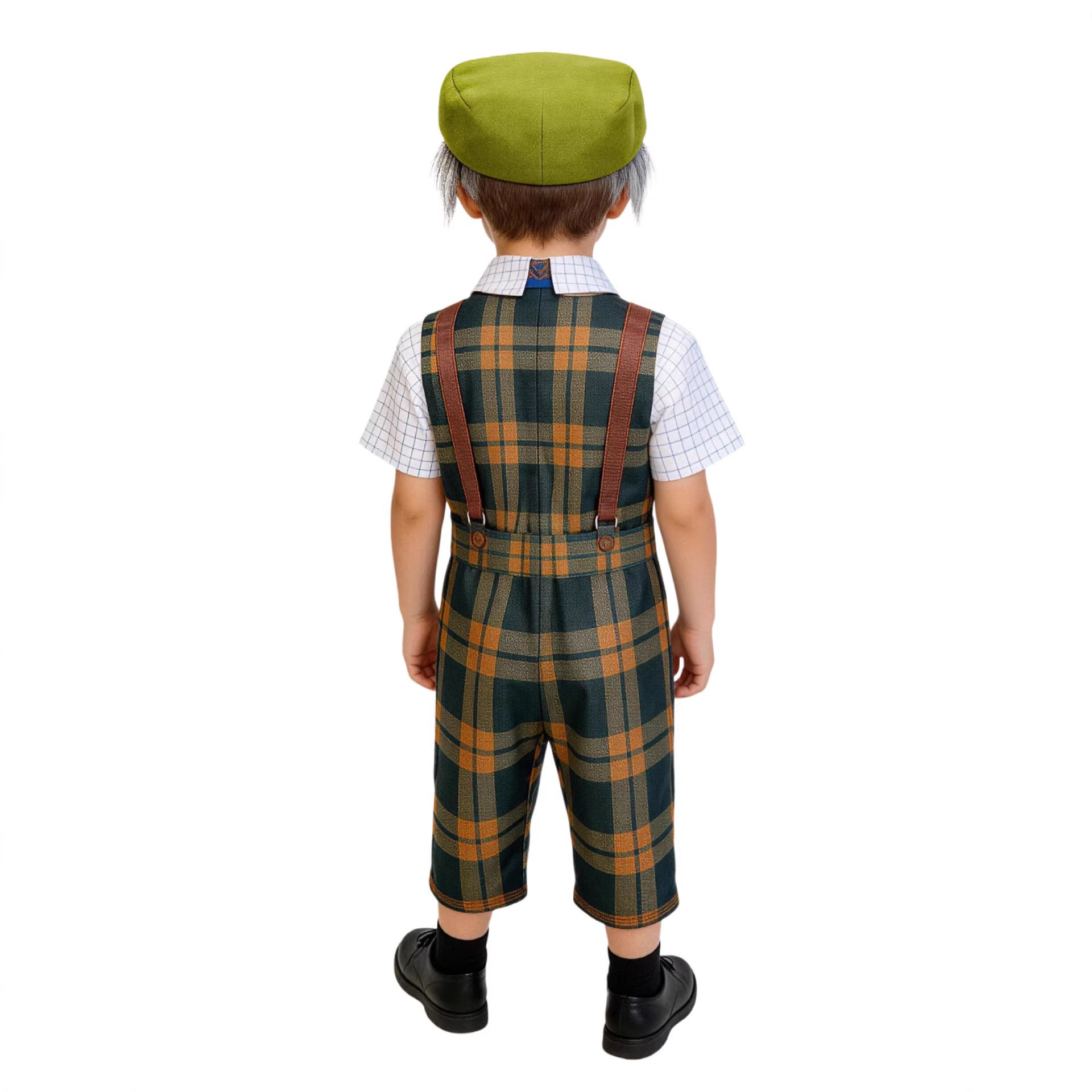 新款儿童万圣节老爷爷服装男童复古风小孩扮老服节日派对表演服装
