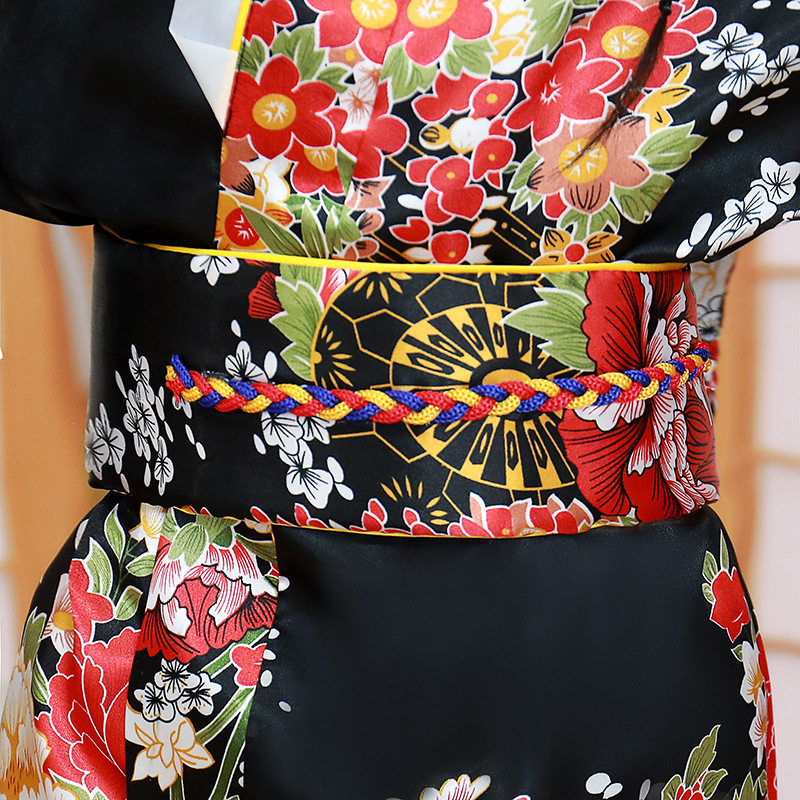 批发春夏新款儿童和服日式浴袍女孩公主裙表演服气质可爱蝴蝶结