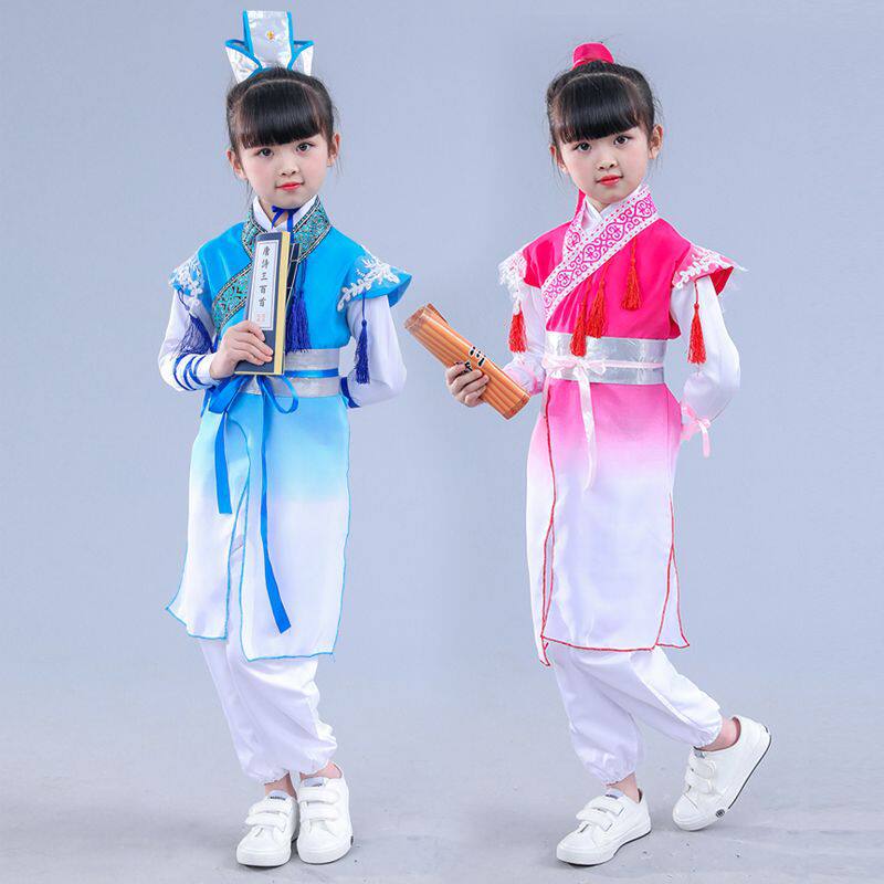 儿童汉服古装书童幼儿园国学演出服弟子规舞台表演服经典朗诵服装