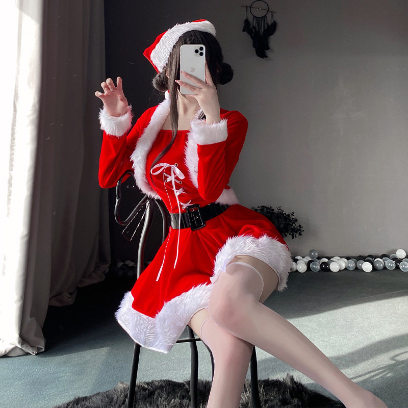 新款圣诞节服装舞台表演新年派对服性感圣诞装兔女郎cos女装