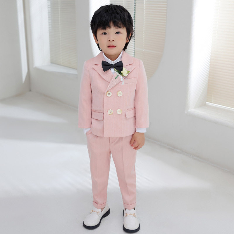 儿童西装礼服秋冬套装花童婚礼服宝宝周岁生日西服男童演出表演服