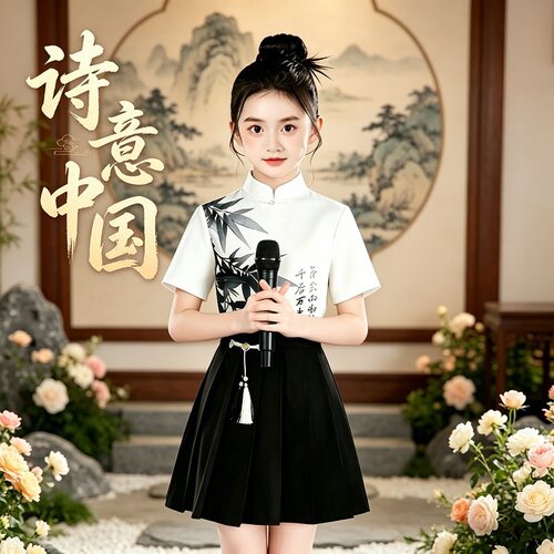 六一儿童合唱演出服中小学生中国风汉服团体诗朗诵表演十岁成人礼