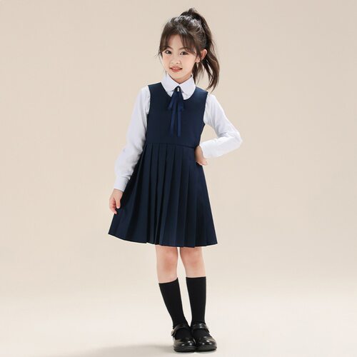 儿童学院风背心裙女童连衣裙套装中大童百褶裙演出表演服JK裙子