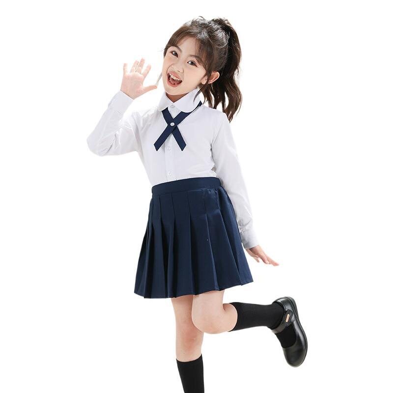女童百褶裙套装女孩长袖白衬衫儿童学院风礼服幼儿园小学生表演服