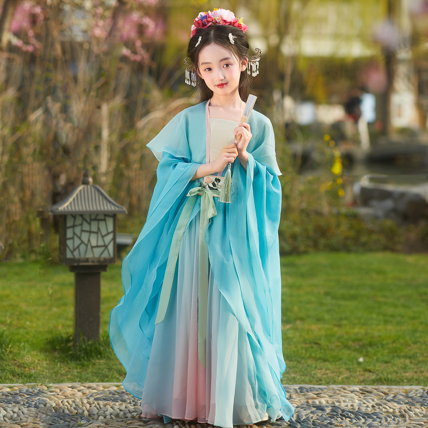 原创女童汉服2026新款儿童古装超仙飘逸广袖唐装中国风表演服古装