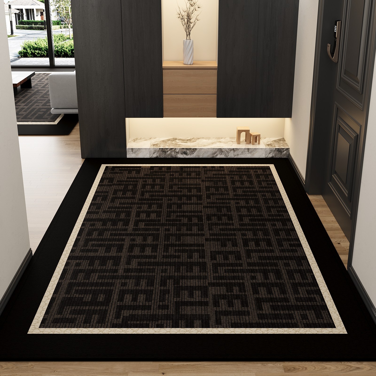 轻奢地垫入户门垫进门地毯侘寂风地毯家用门口玄关脚垫耐脏可裁剪,居家布艺,入户地垫,淘宝优惠券,粉丝福利购,淘宝优惠卷