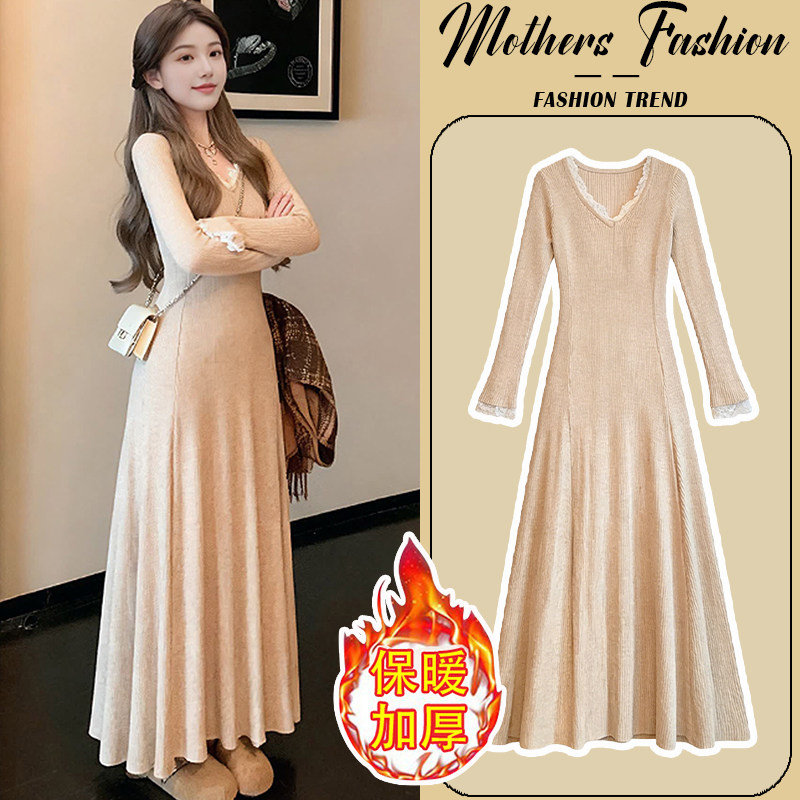 孕妇连衣裙秋冬2026新款燕麦色宽松显瘦高级感内搭打底针织裙长款,孕妇装/孕产妇用品/营养,连衣裙,淘宝优惠券,粉丝福利购,淘宝优惠卷