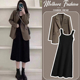 辣妈背心裙西装 高级感时尚 外套两件套 春秋2026新款 孕妇连衣裙套装