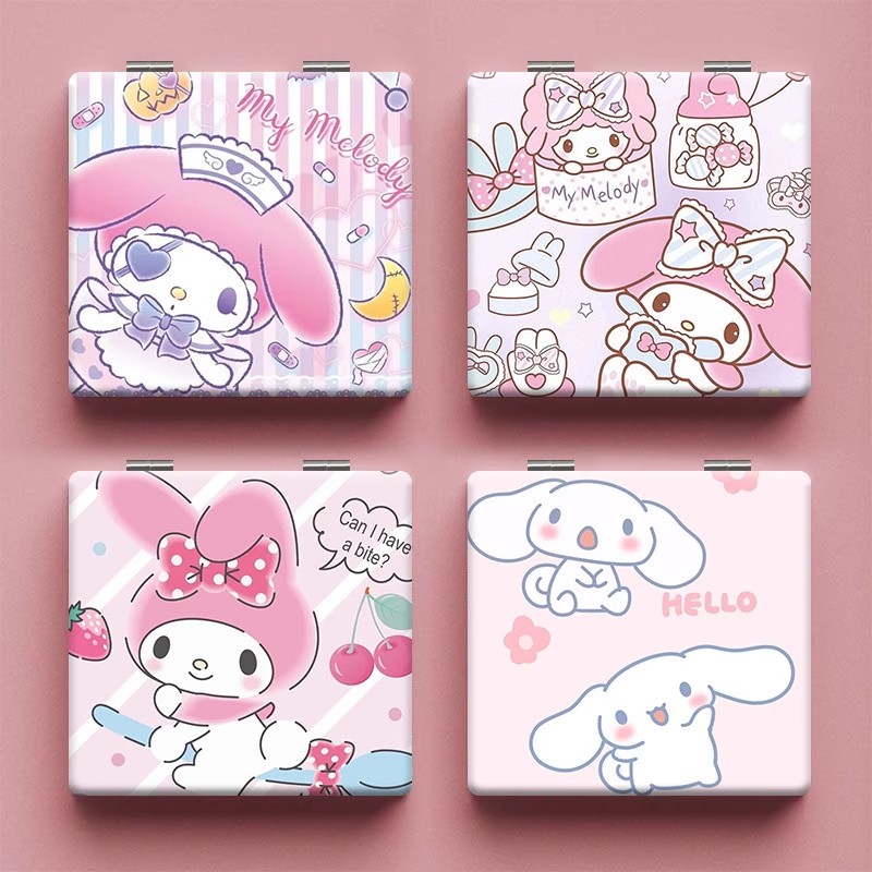 小红书美乐蒂镜子卡通可爱学生便携随身化妆镜便携式放大双面镜子