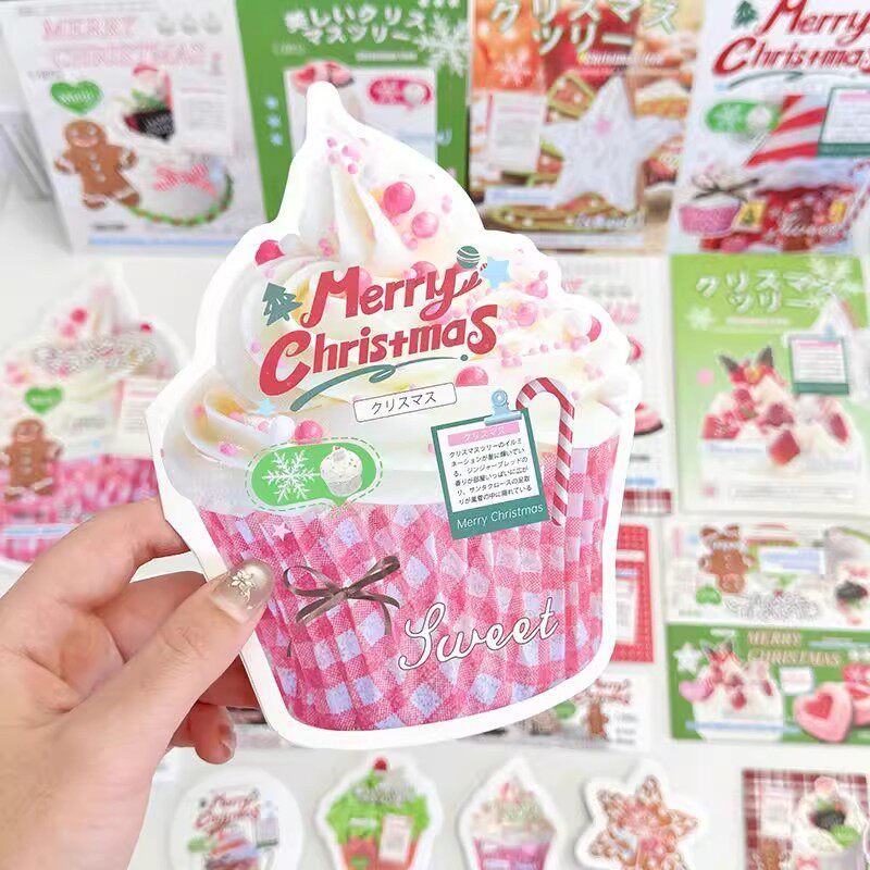 D家圣诞节覆膜文创set追星出卡打包材料套装平价贴纸卡片高颜值